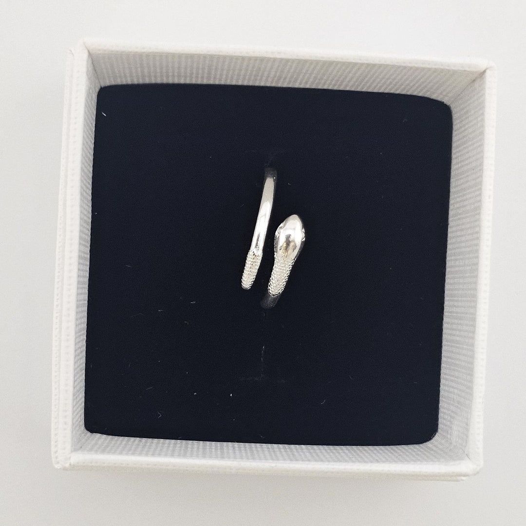 Sterling silver adjustable serpent ring minimalist design.