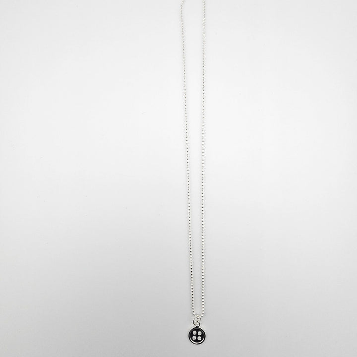 12mm sterling silver button charm necklace on ball chain by Bessie Bae.