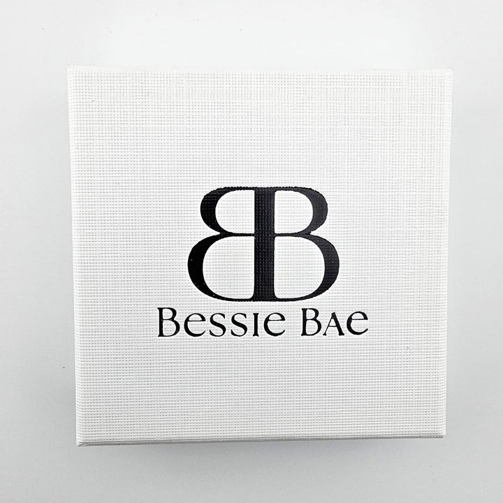 Luxury gift box packaging for Bessie Bae silver bracelets.