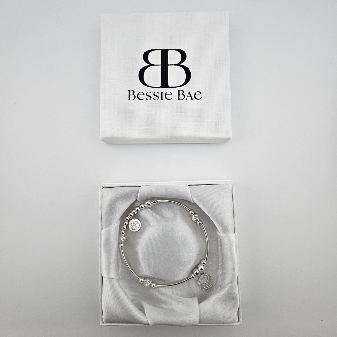 Guardian angel sterling silver bracelet in gift box.