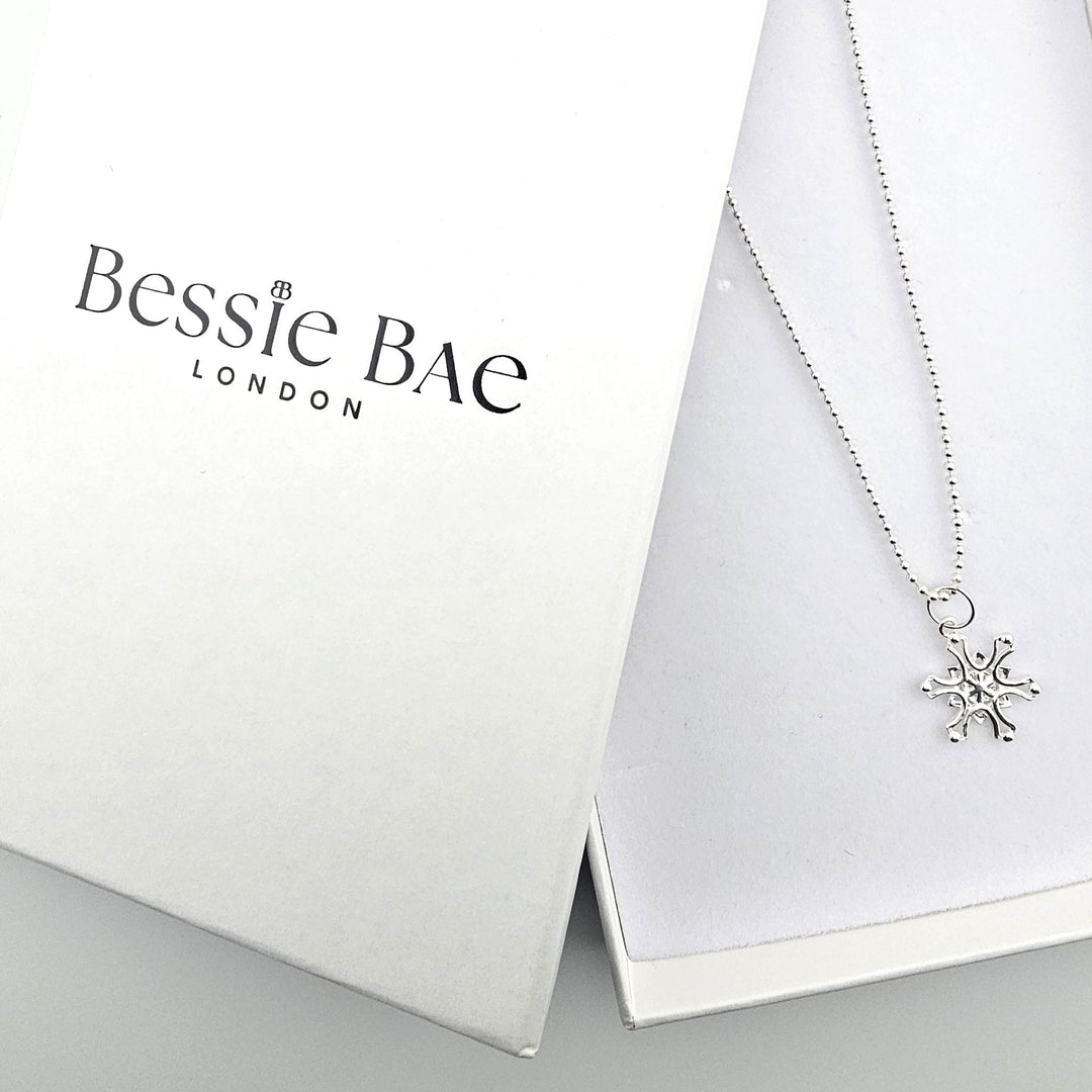 Bessie Bae sterling silver Nordic star necklace with luxury packaging.