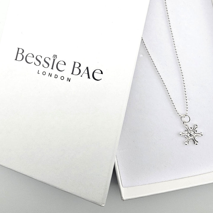Bessie Bae sterling silver Nordic star necklace with luxury packaging.