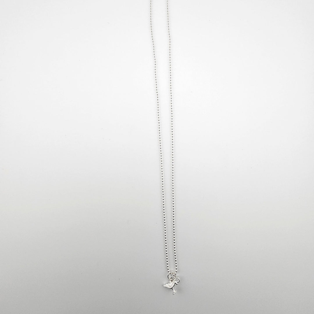 Sterling silver genie’s lamp pendant necklace on ball chain by Bessie Bae.