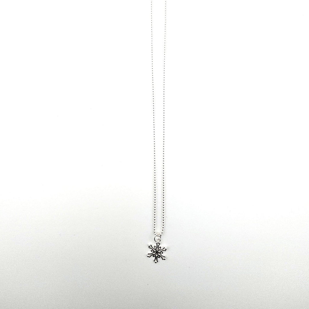 terling silver Nordic star necklace by Bessie Bae on a silver ball chain.