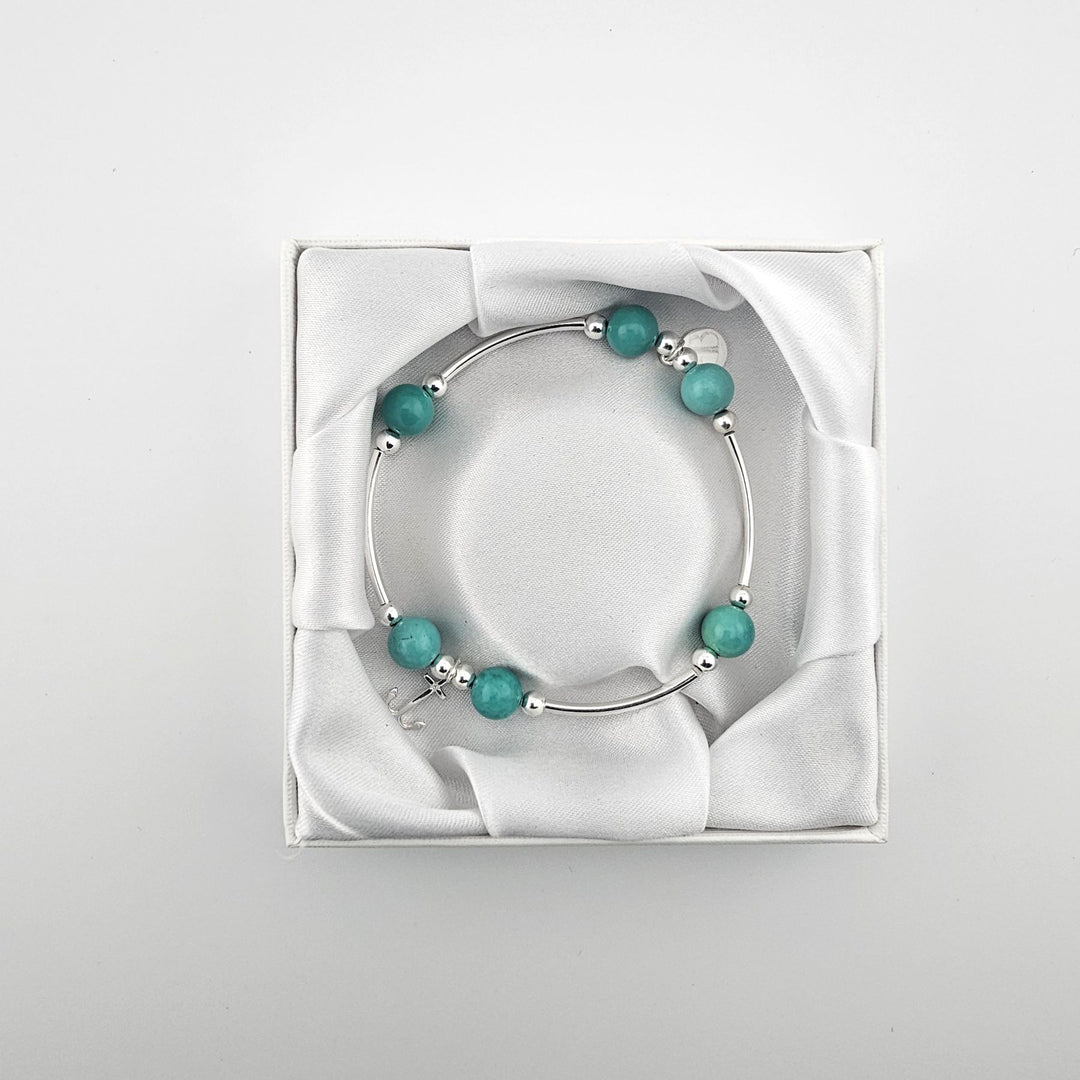 Elegant nautical-style turquoise bracelet for women.