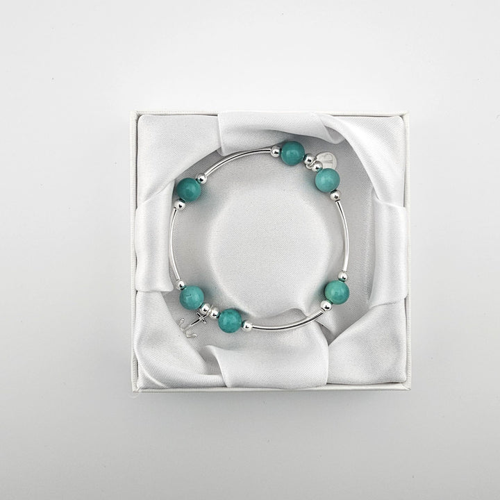 Elegant nautical-style turquoise bracelet for women.