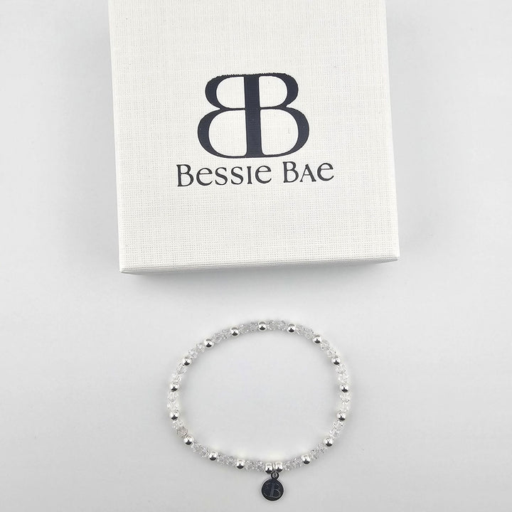 Dainty clear crystal and sterling silver jewellery piece.