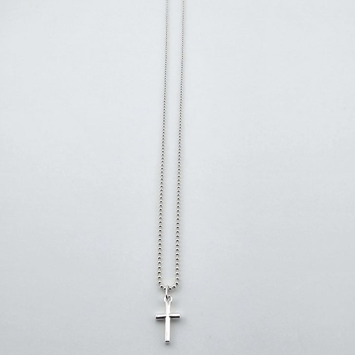 Classic silver cross pendant necklace for men and women.