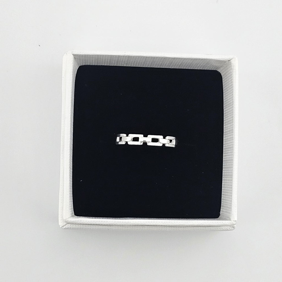 925 silver chain-style open band ring UK.
