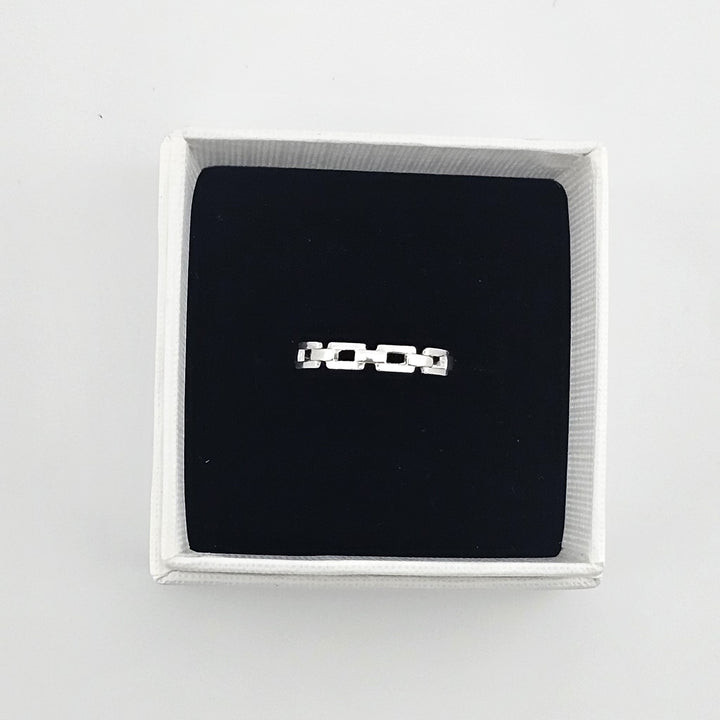 925 silver chain-style open band ring UK.