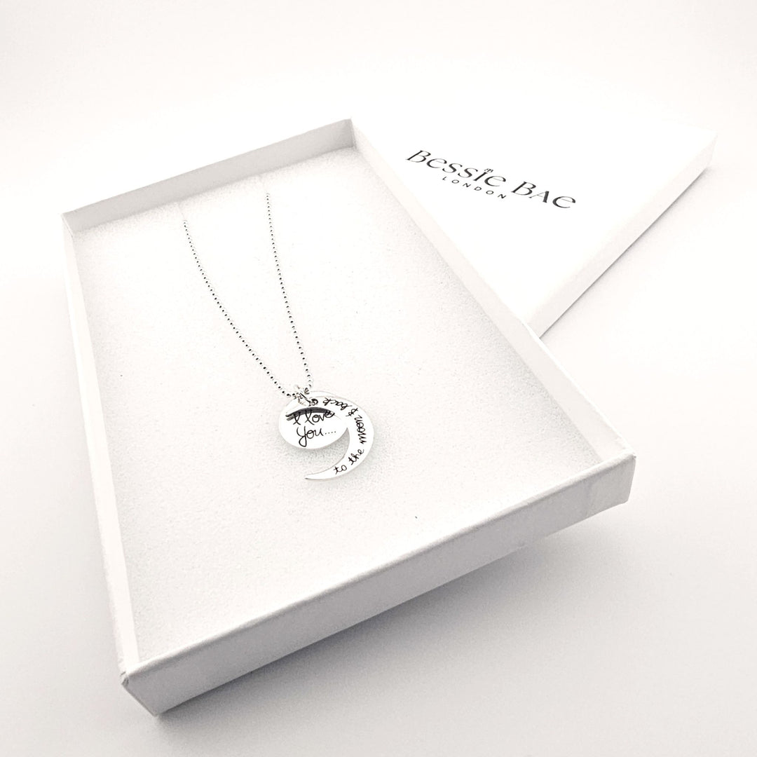 Silver love message necklace perfect anniversary or Valentine’s Day gift.