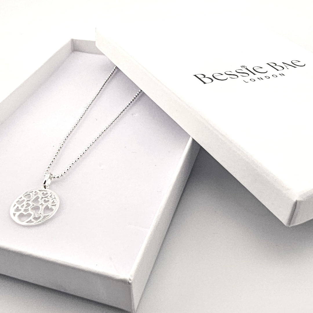 925 silver heart pendant necklace, romantic jewellery gift for her.