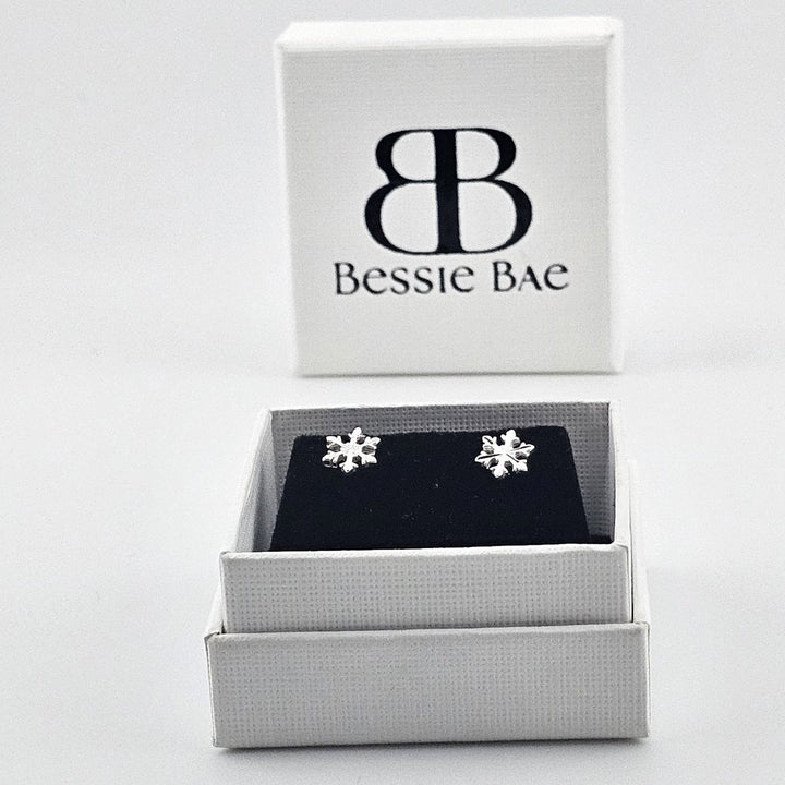 925 silver snowflake earrings UK.