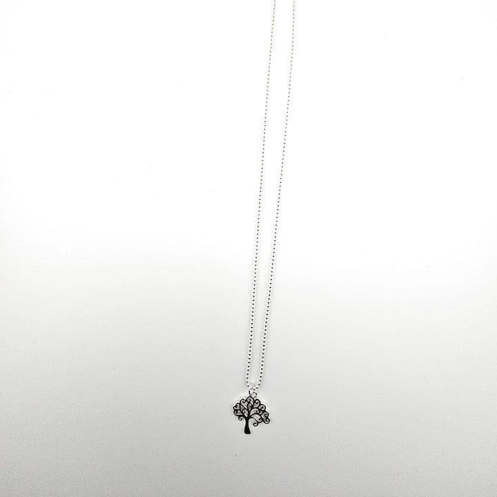 Tree of Life sterling silver necklace on an 18 inch ball chain, minimalist jewellery by Bessie Bae.